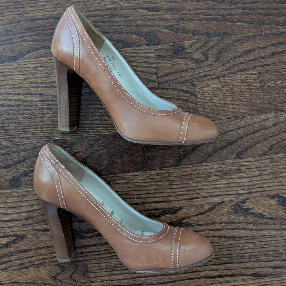 Coach Cassia Brown Leather Pumps, Size 8 - Picture 4 of 6